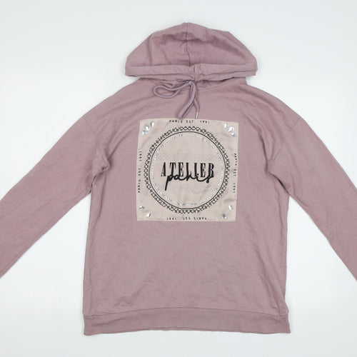 Select Womens Pink   Pullover Hoodie Size S