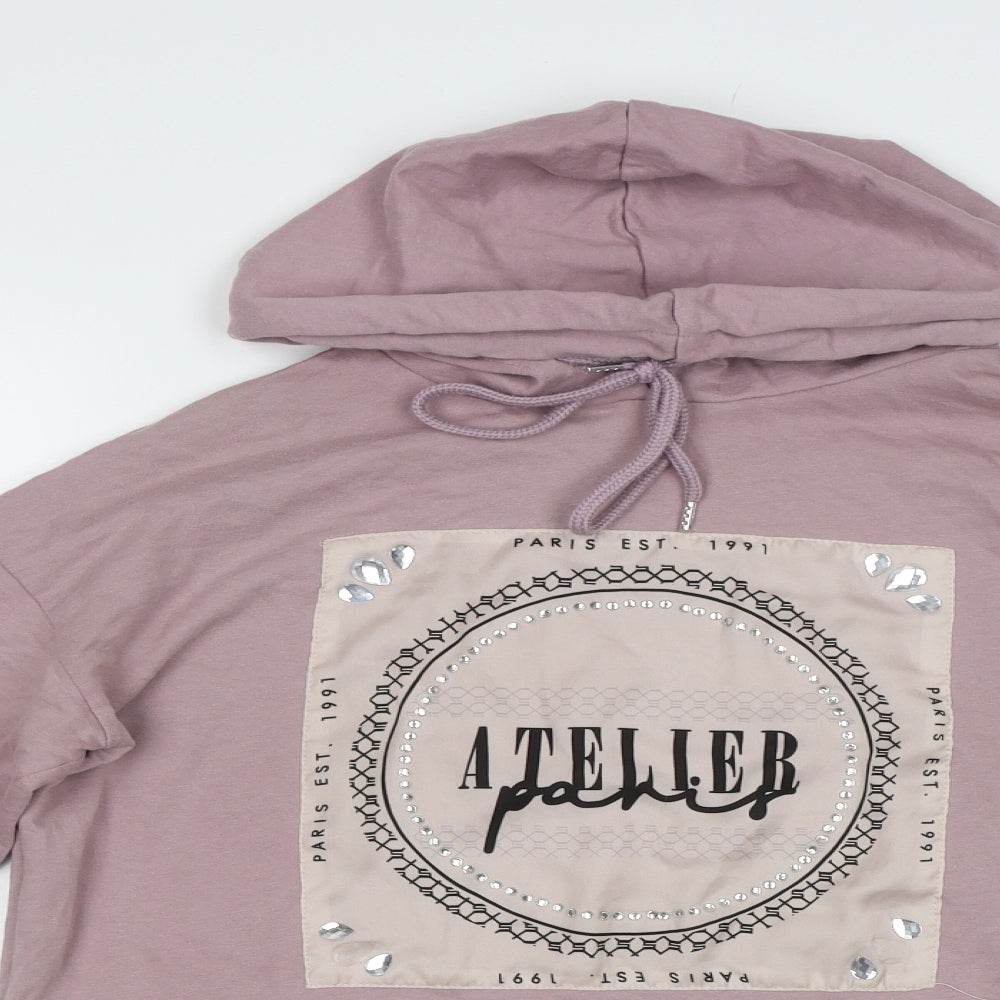 Select Womens Pink   Pullover Hoodie Size S