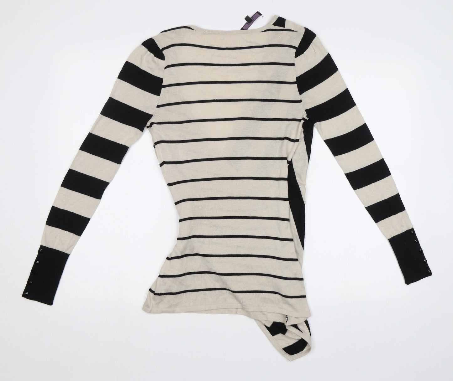 Coast Womens Beige Striped  Pullover Jumper Size 10