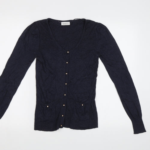 Yessica Womens Blue  Knit Cardigan Jumper Size XS