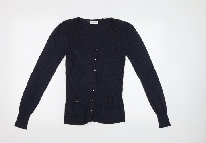 Yessica Womens Blue Knit Cardigan Jumper Size XS