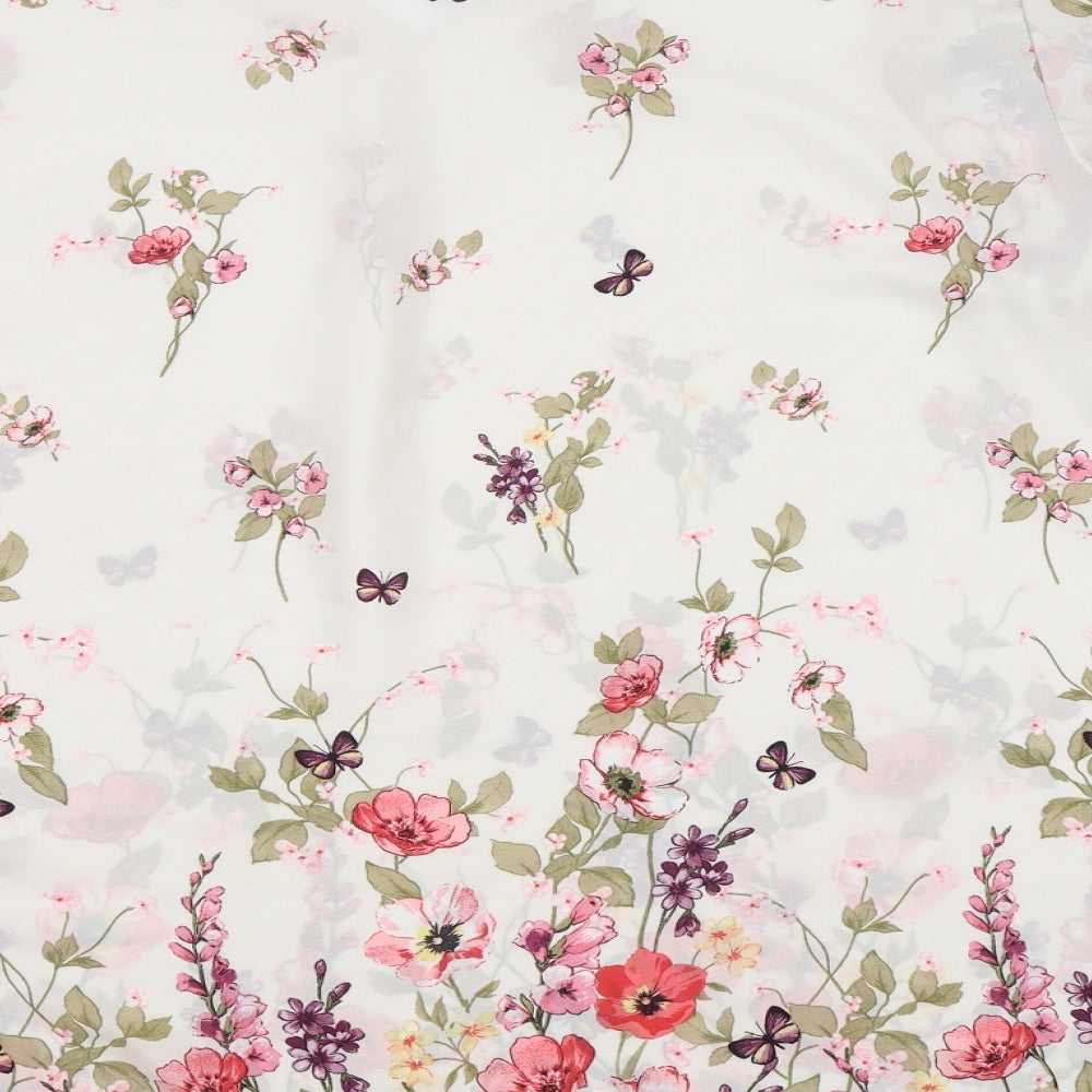 New Look Womens White Floral  Basic Blouse Size 24