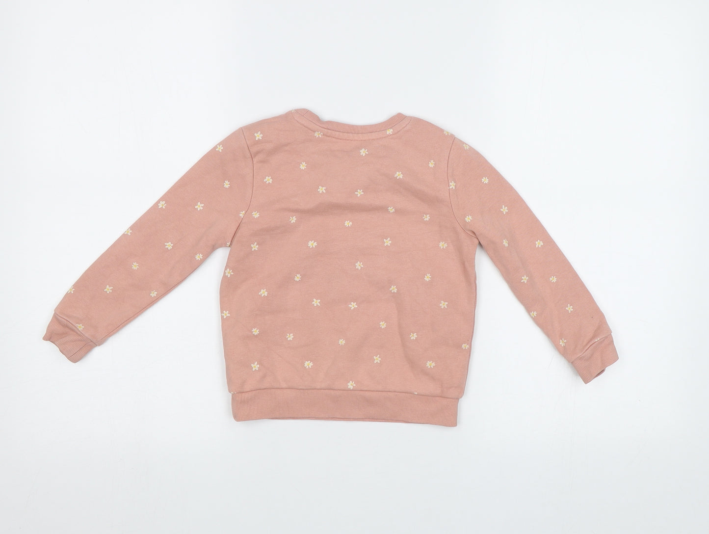 George Girls Pink Floral  Pullover Sweatshirt Size 3-4 Years
