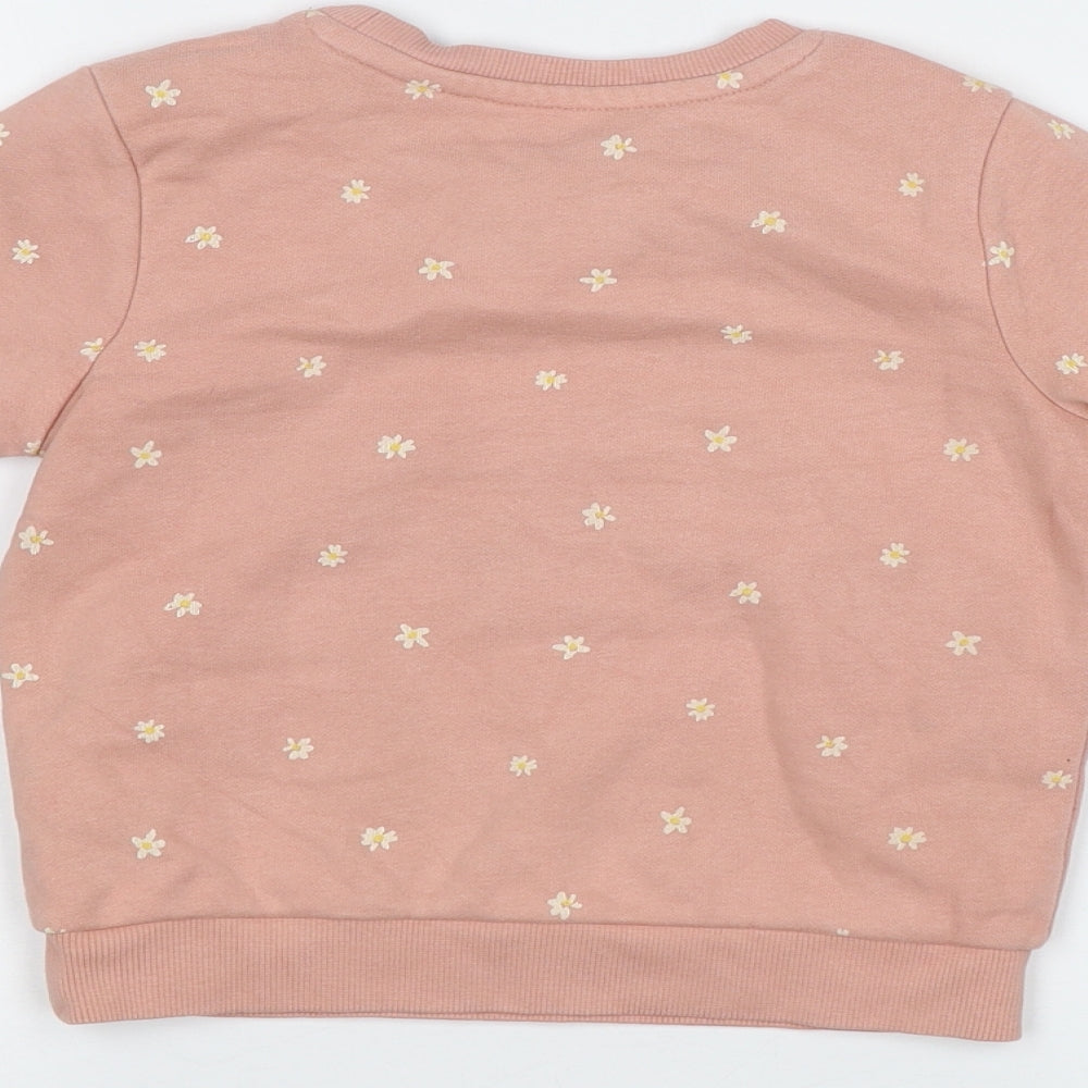 George Girls Pink Floral  Pullover Sweatshirt Size 3-4 Years