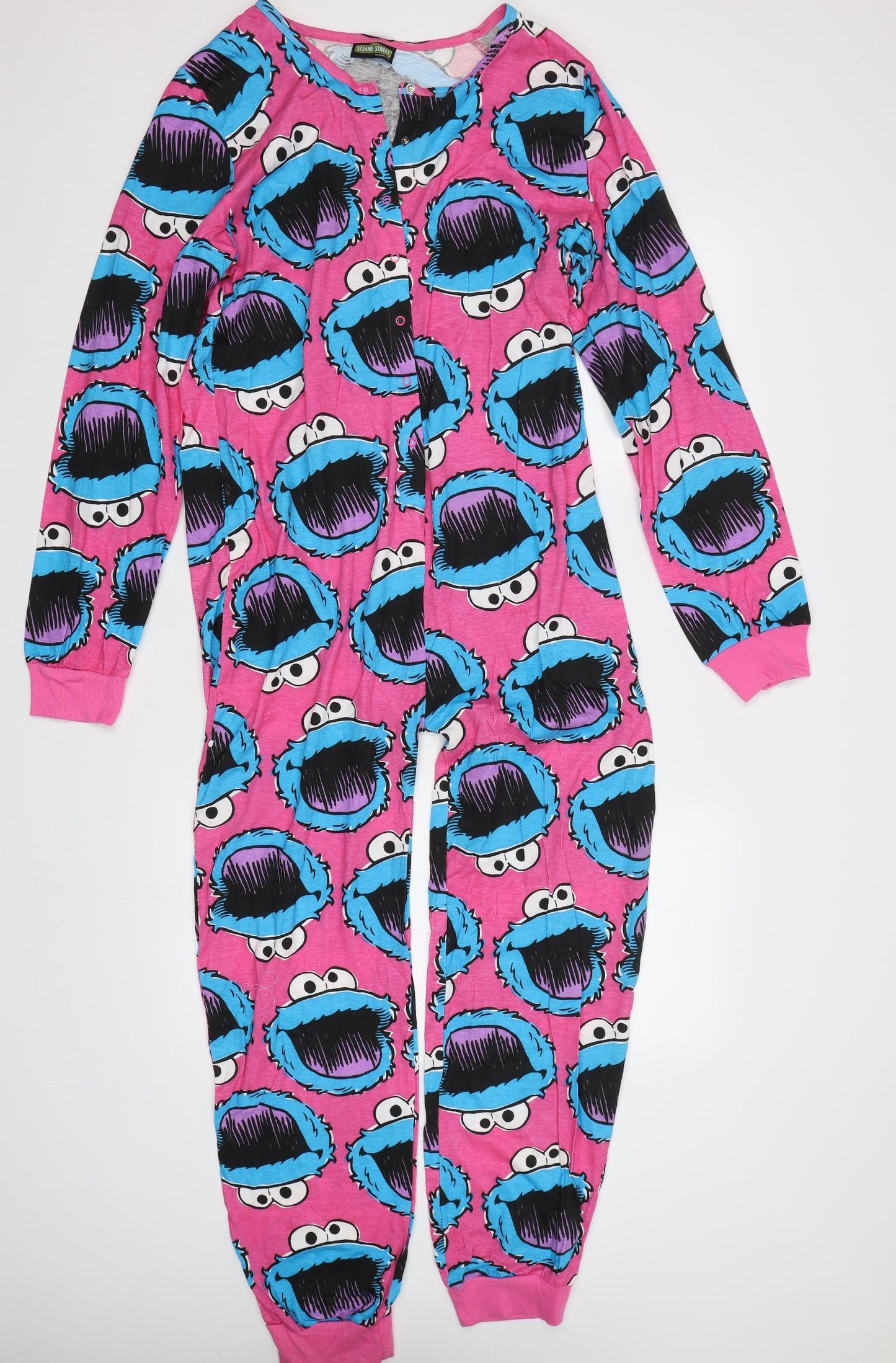 New Look Girls Pink    Bodysuit Size 14-15 Years  - Cookie Monster Onesie