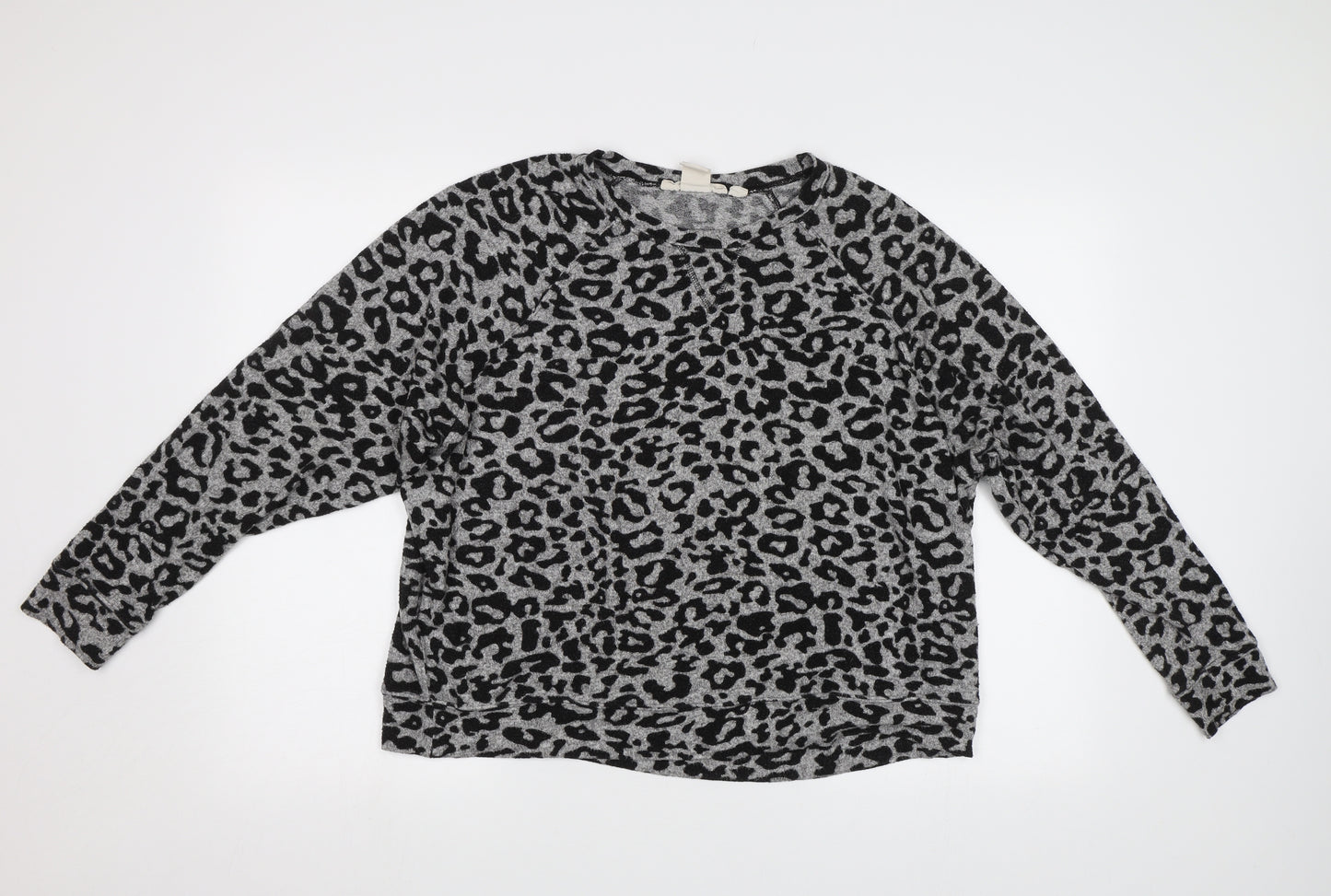 H&M Womens Grey Animal Print  Basic Blouse Size M