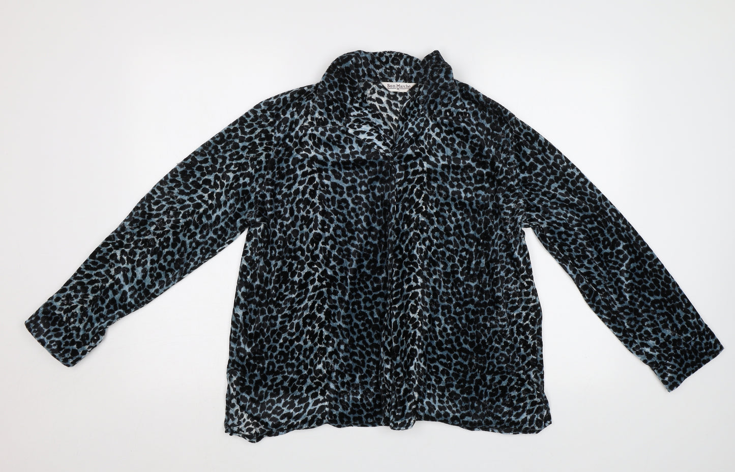 Bonmarché Womens Green Animal Print  Basic Button-Up Size 14