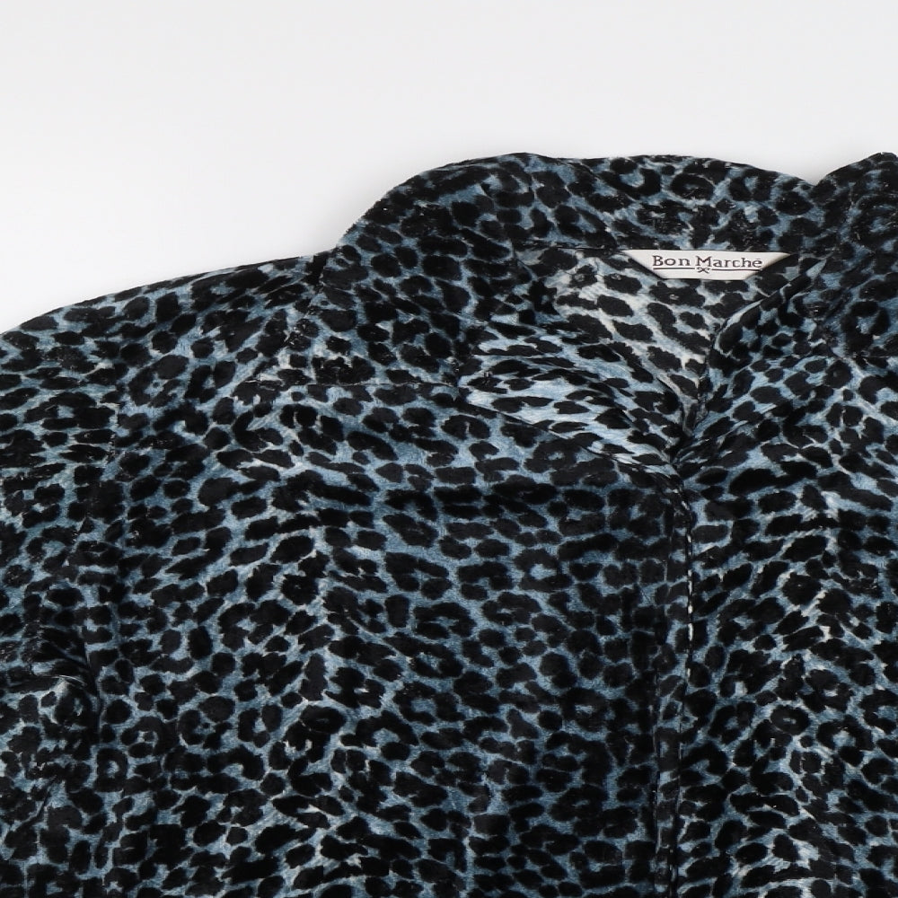 Bonmarché Womens Green Animal Print  Basic Button-Up Size 14