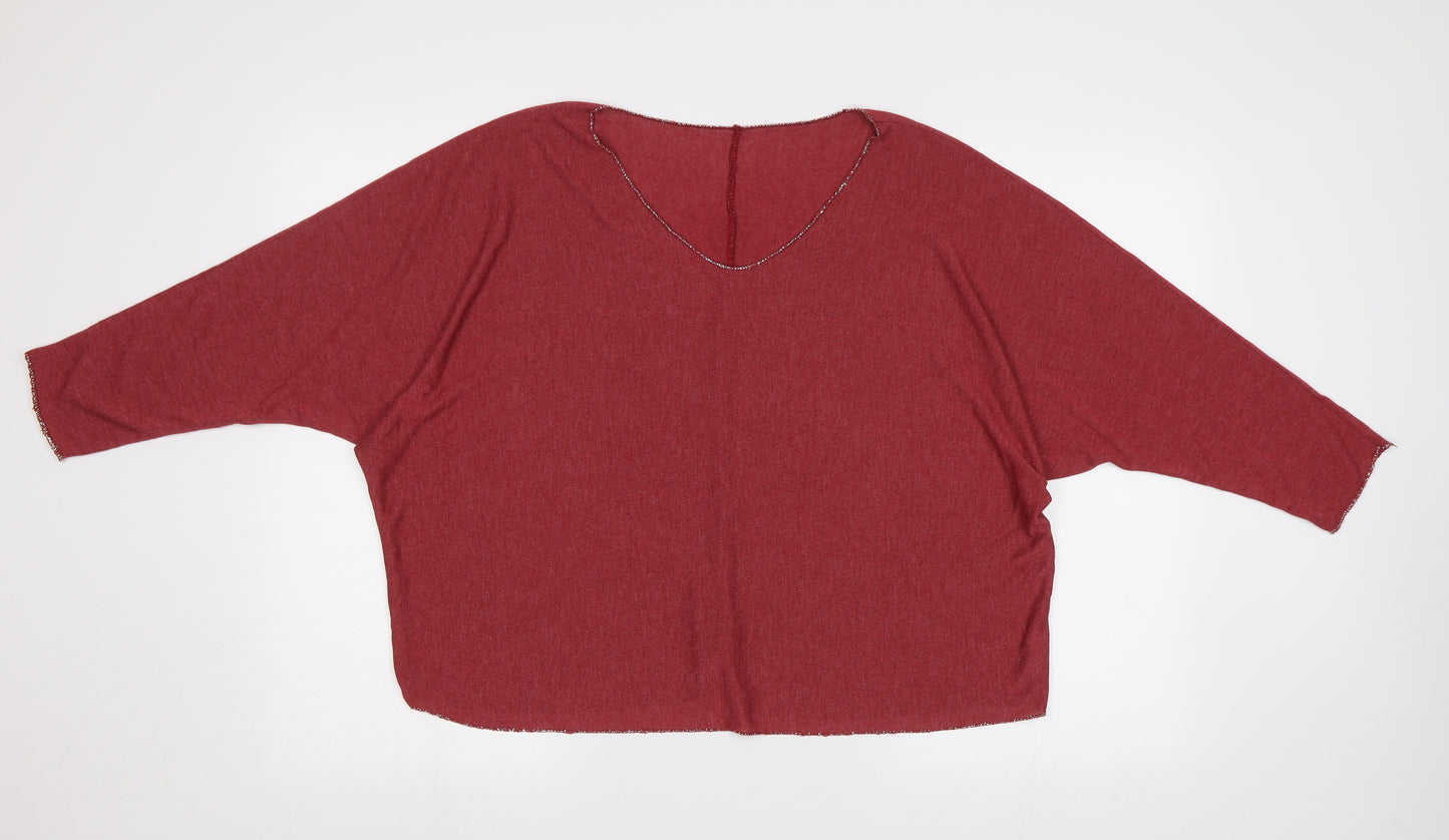 Preworn Womens Red   Basic Blouse Size XL