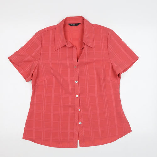 BM Womens Pink Check  Basic Button-Up Size 12