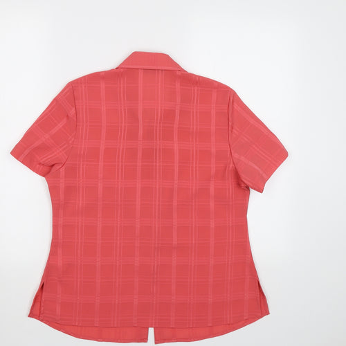 BM Womens Pink Check  Basic Button-Up Size 12