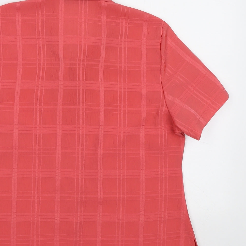 BM Womens Pink Check  Basic Button-Up Size 12