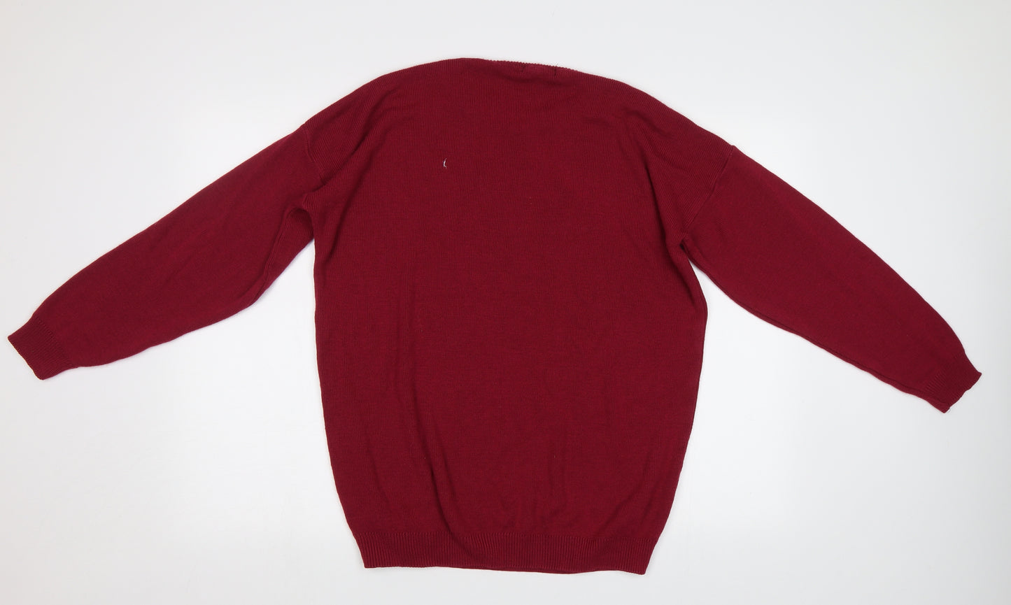 Preworn Mens Purple   Henley Jumper Size M