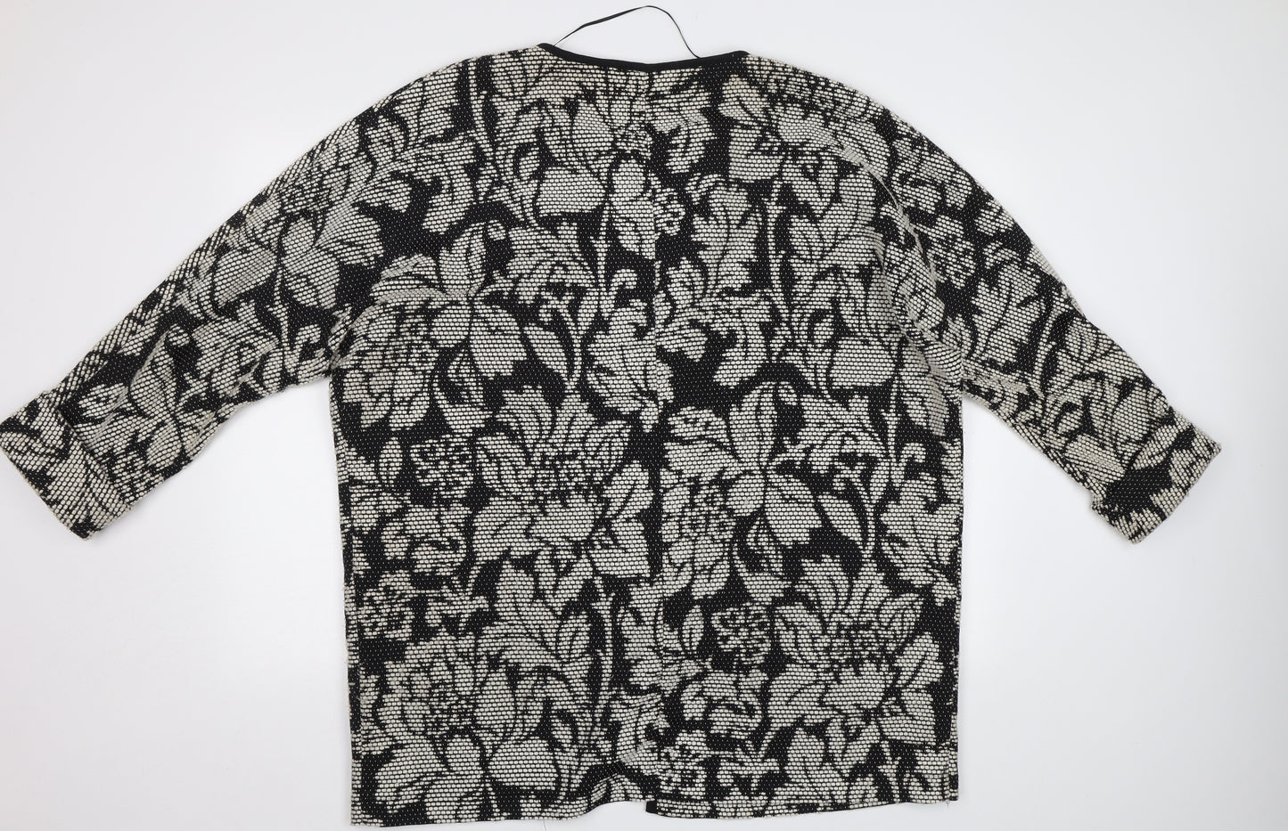 Roman Womens Black Floral  Jacket Blazer Size 20
