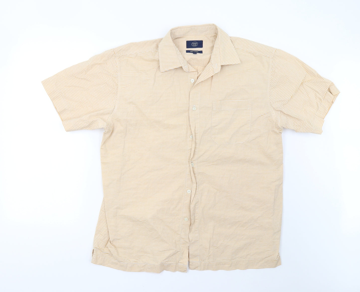 Debenhams Mens Yellow Check   Button-Up Size L