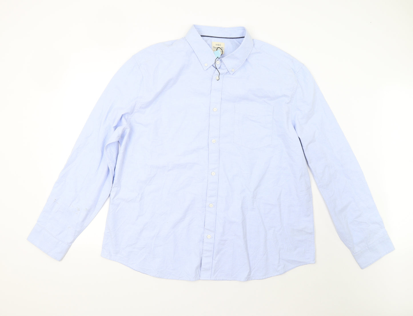 M&S Mens Blue    Button-Up Size 3XL