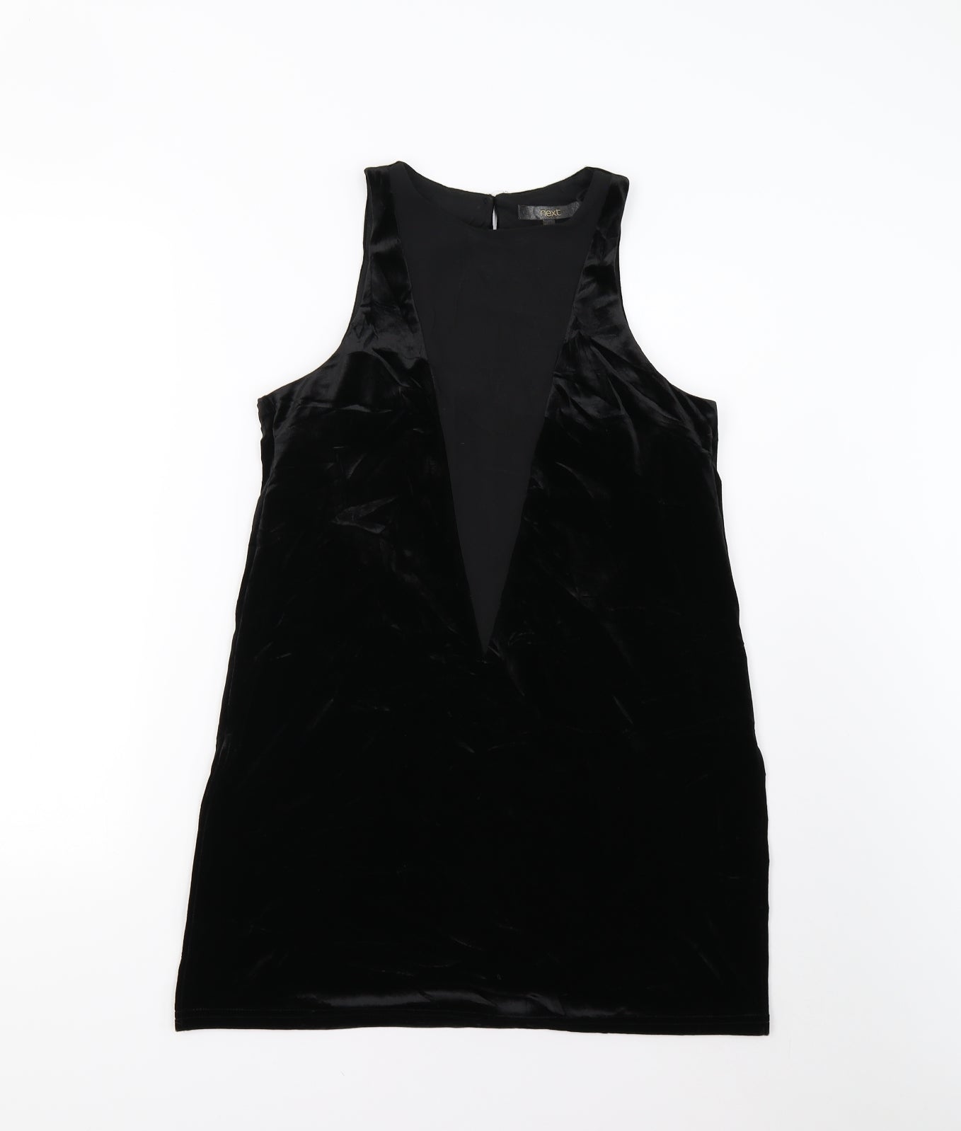 NEXT Womens Black  Velvet Slip Dress  Size 8