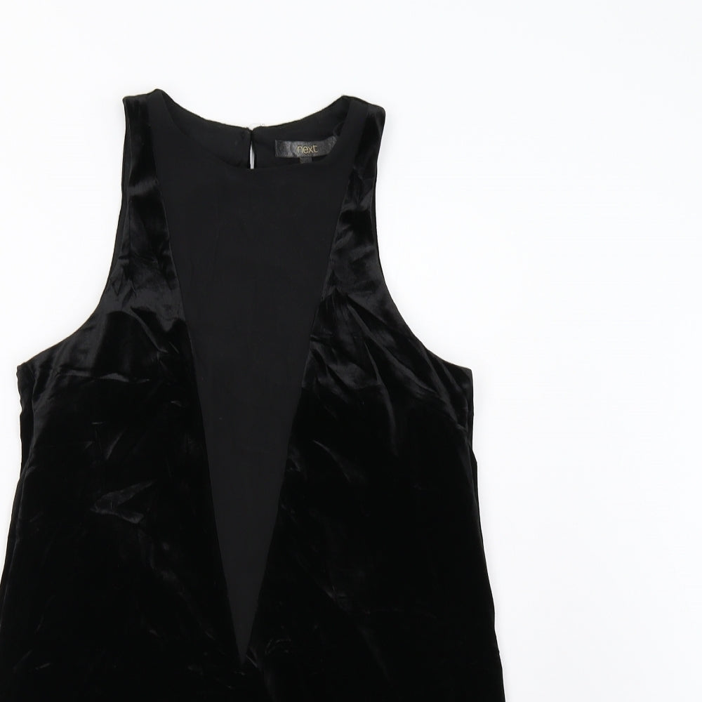 NEXT Womens Black  Velvet Slip Dress  Size 8