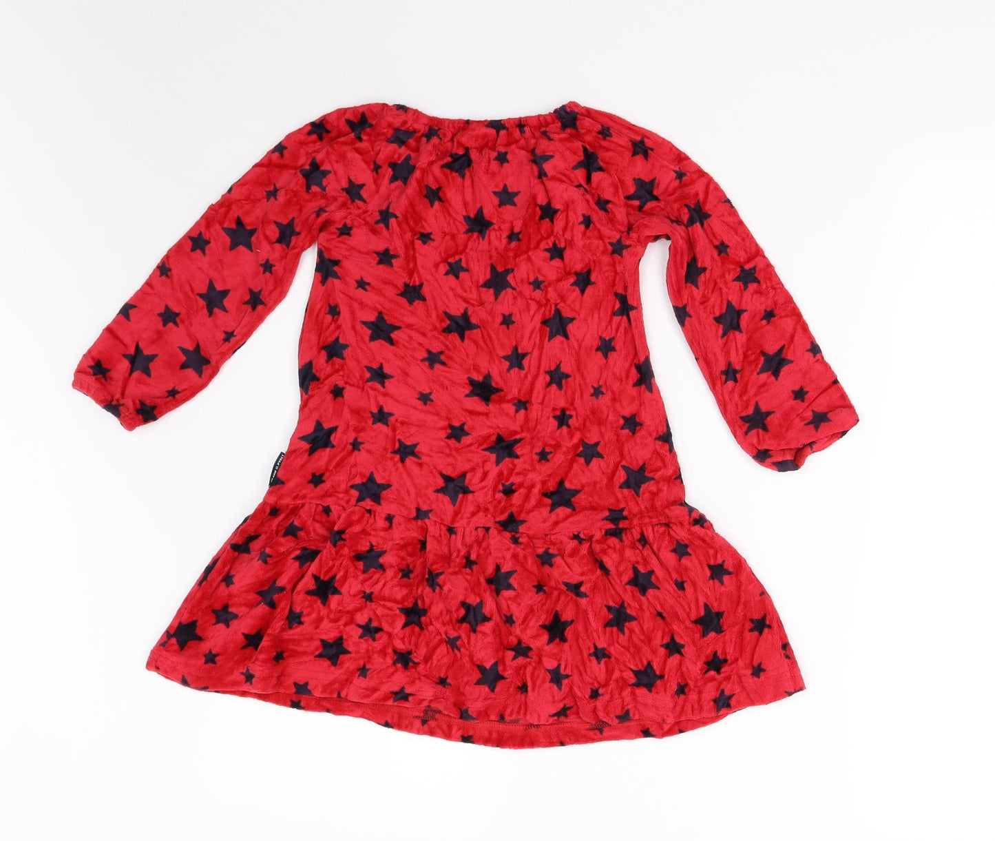 Polarn Girls Red  Velour Fit & Flare  Size 2-3 Years