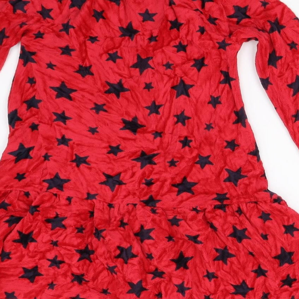 Polarn Girls Red  Velour Fit & Flare  Size 2-3 Years
