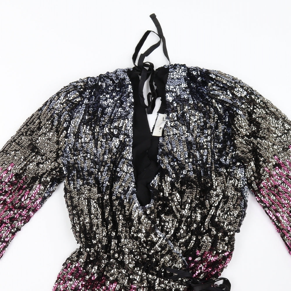 Topshop Womens Multicoloured   Wrap Dress  Size 8