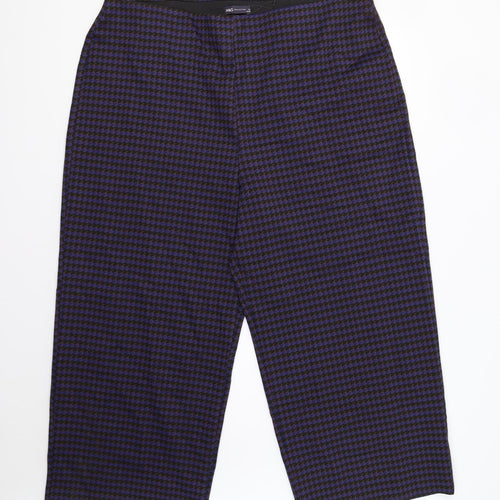 M&S Womens Blue Houndstooth  Trousers  Size 22 L25 in