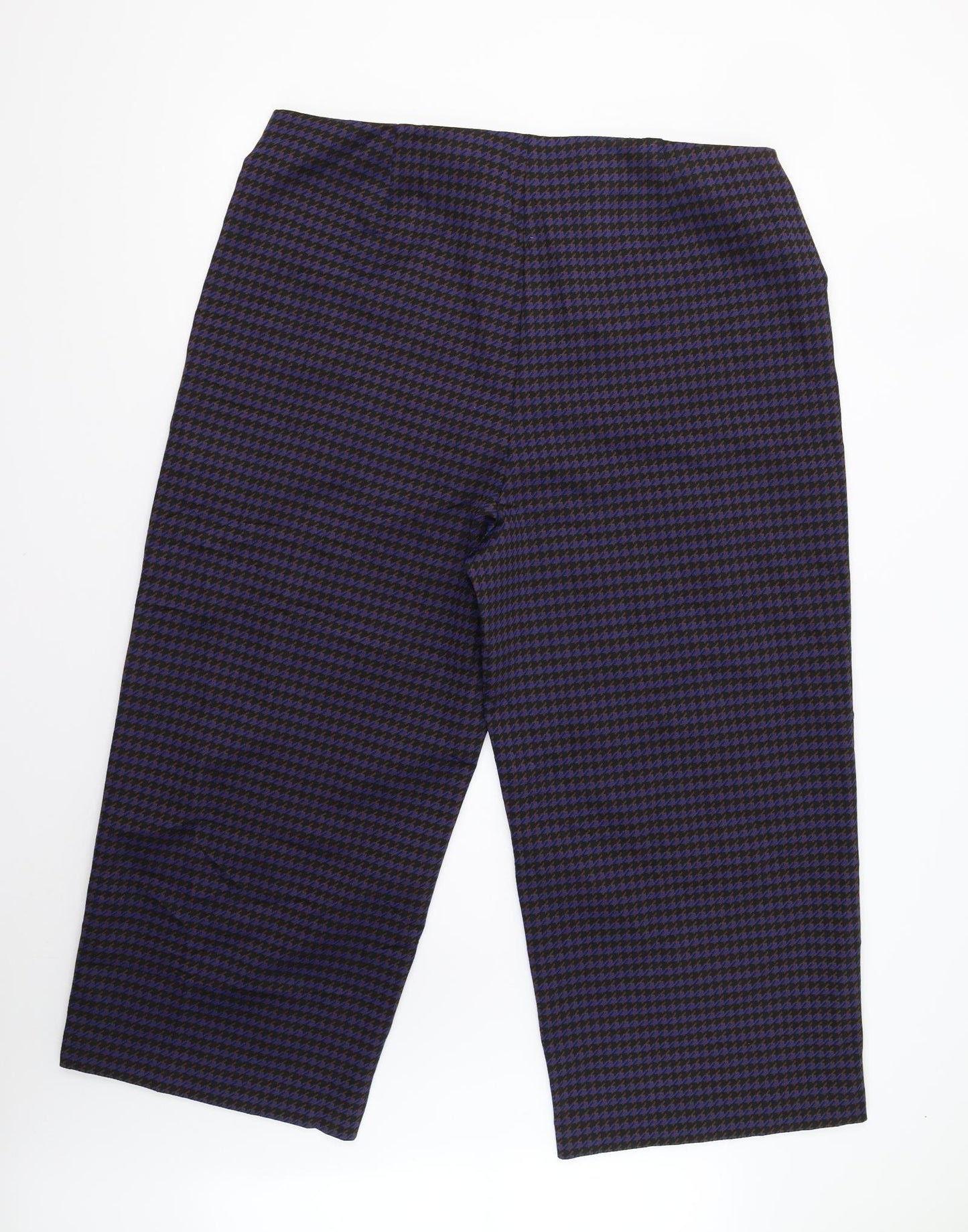 M&S Womens Blue Houndstooth  Trousers  Size 22 L25 in