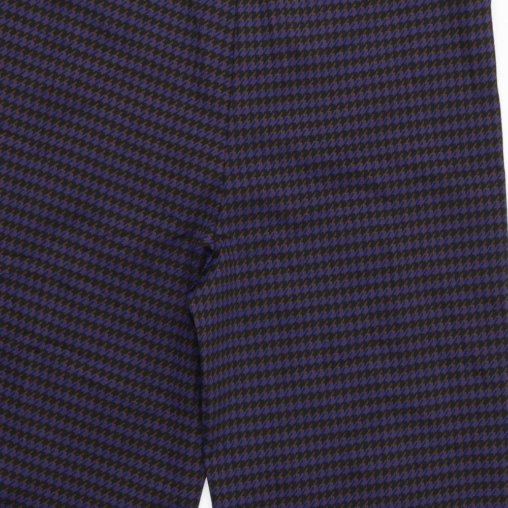 M&S Womens Blue Houndstooth  Trousers  Size 22 L25 in