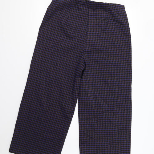M&S Womens Blue Houndstooth  Trousers  Size 16 L25 in