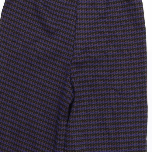 M&S Womens Blue Houndstooth  Trousers  Size 16 L25 in