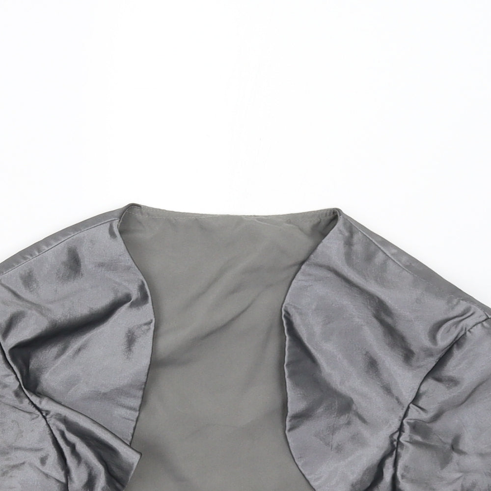 Forever Yours Womens Grey  Satin  Jacket Size 8  - Bridesmaids Bolero