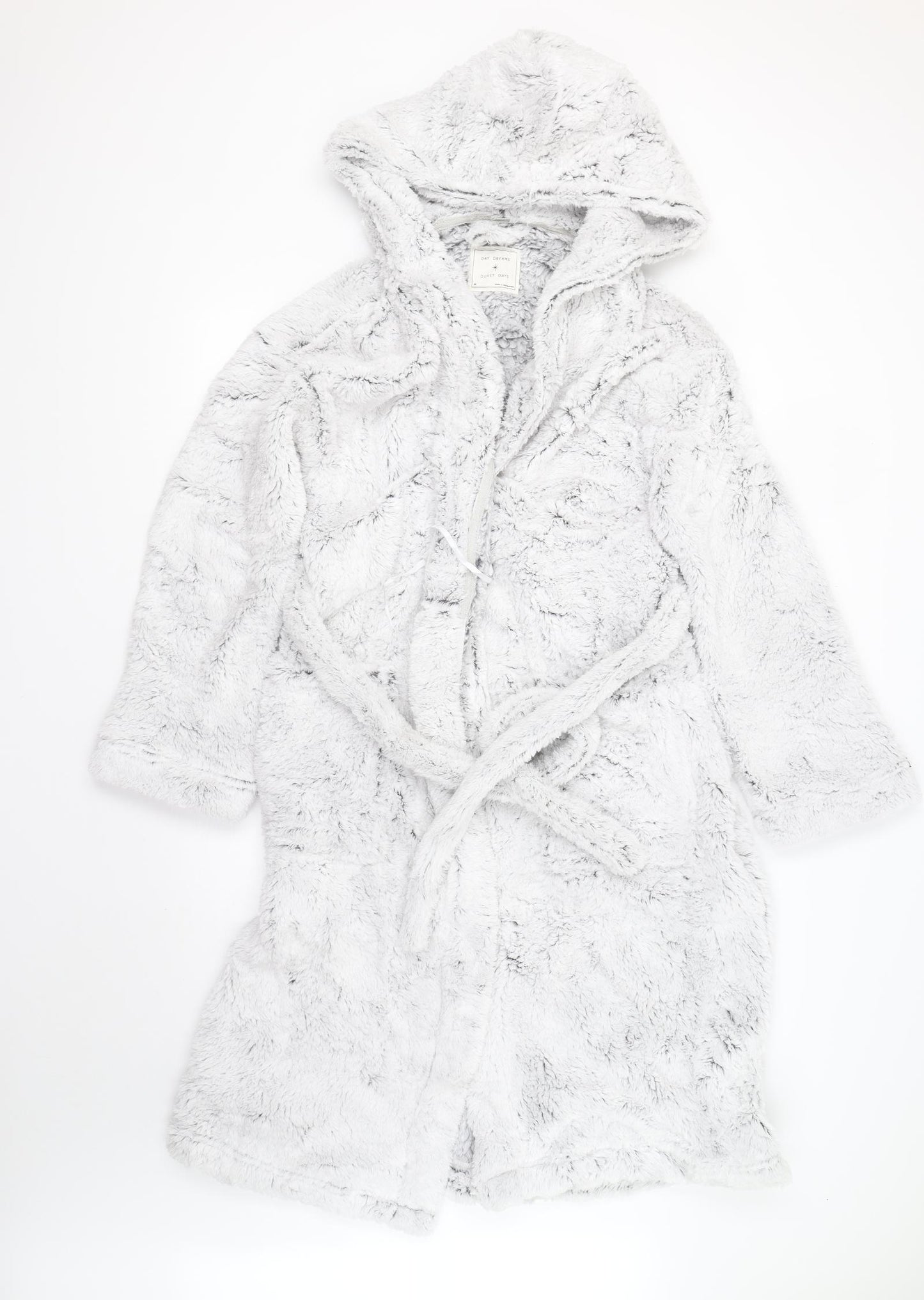 M&S Womens Grey Solid Fleece  Gown Size M