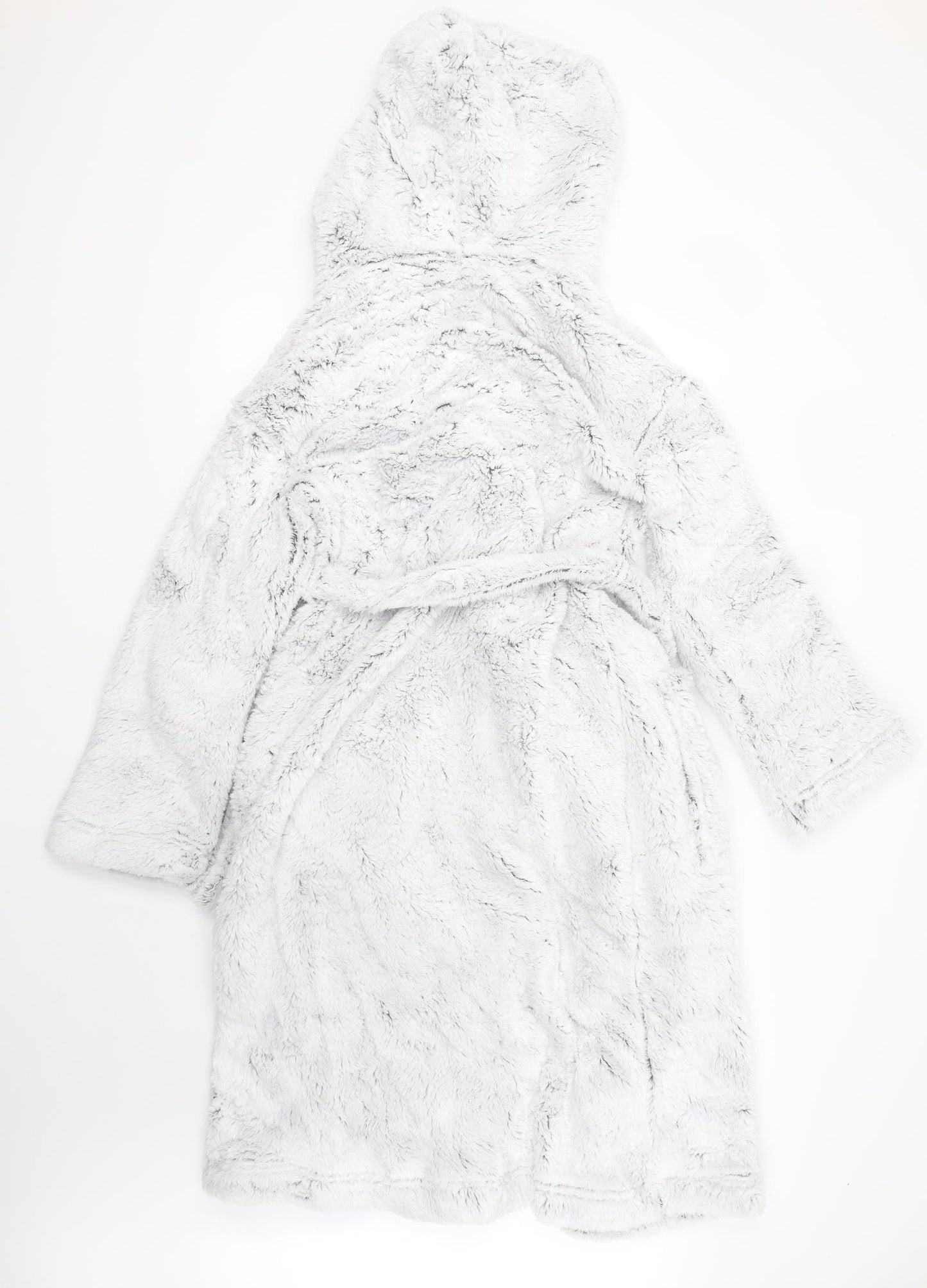 M&S Womens Grey Solid Fleece  Gown Size M