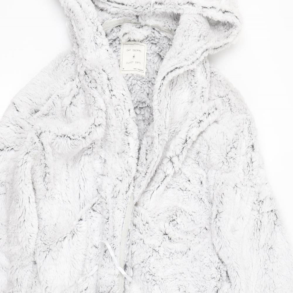 M&S Womens Grey Solid Fleece  Gown Size M