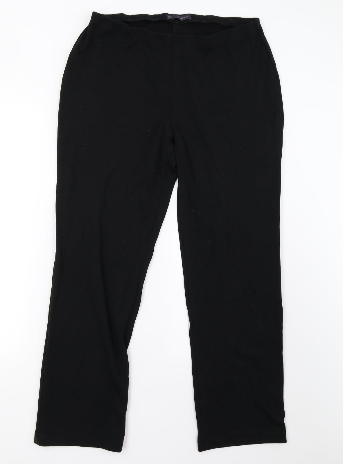 M&S Womens Black   Trousers  Size 14 L29 in