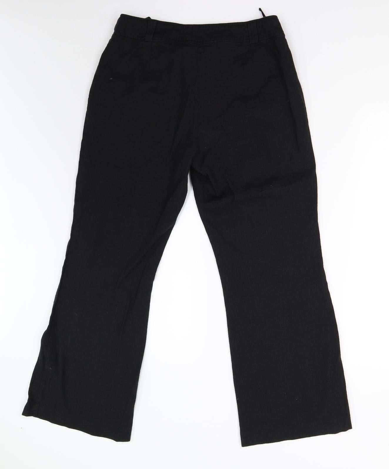M&S Womens Black   Trousers  Size 14 L27 in