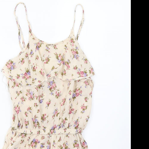 Boohoo Womens Multicoloured Floral  Playsuit One-Piece Size 8