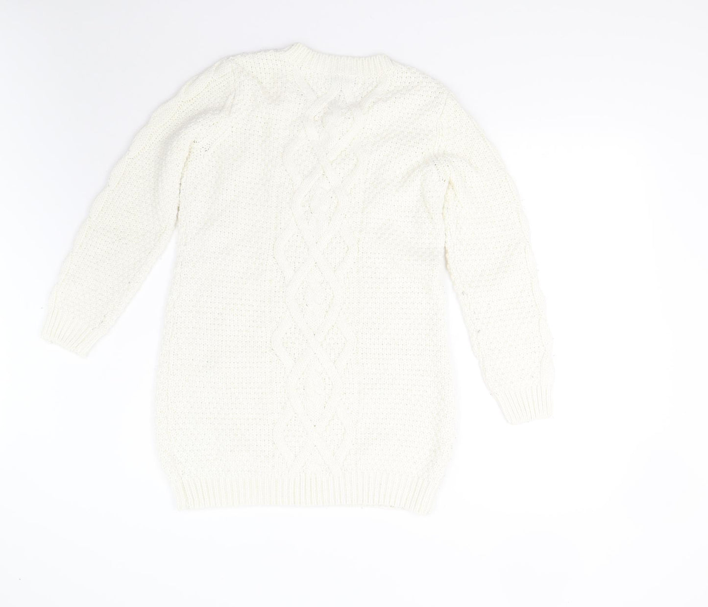 Papaya Womens White  Knit Pullover Jumper Size 10