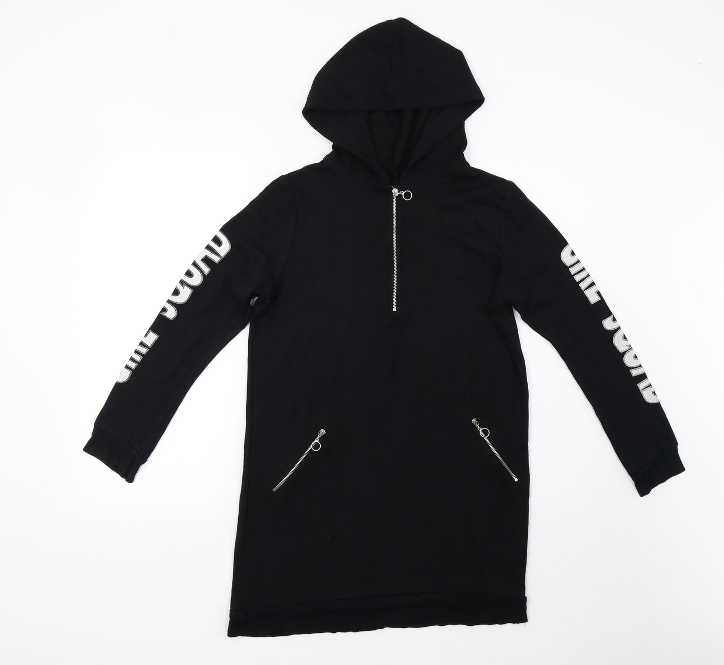 Select Womens Black   Henley Hoodie Size 12