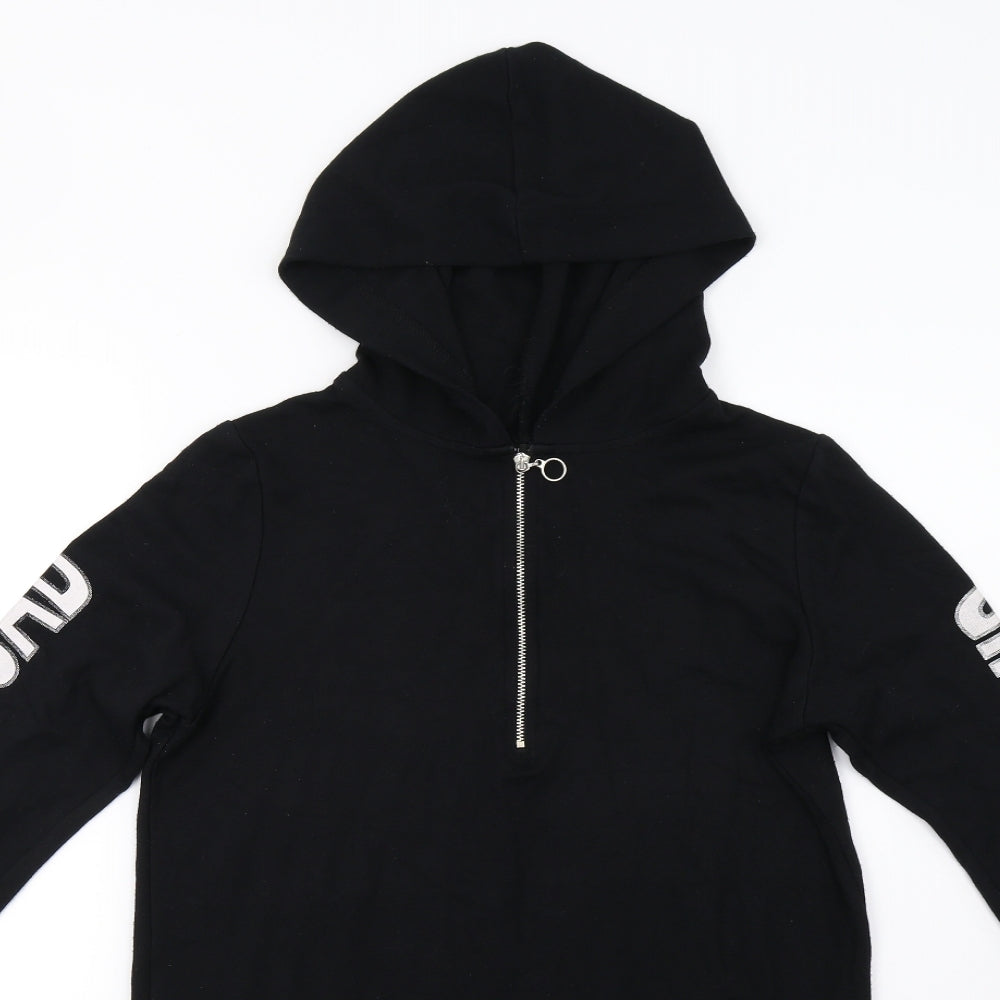 Select Womens Black   Henley Hoodie Size 12