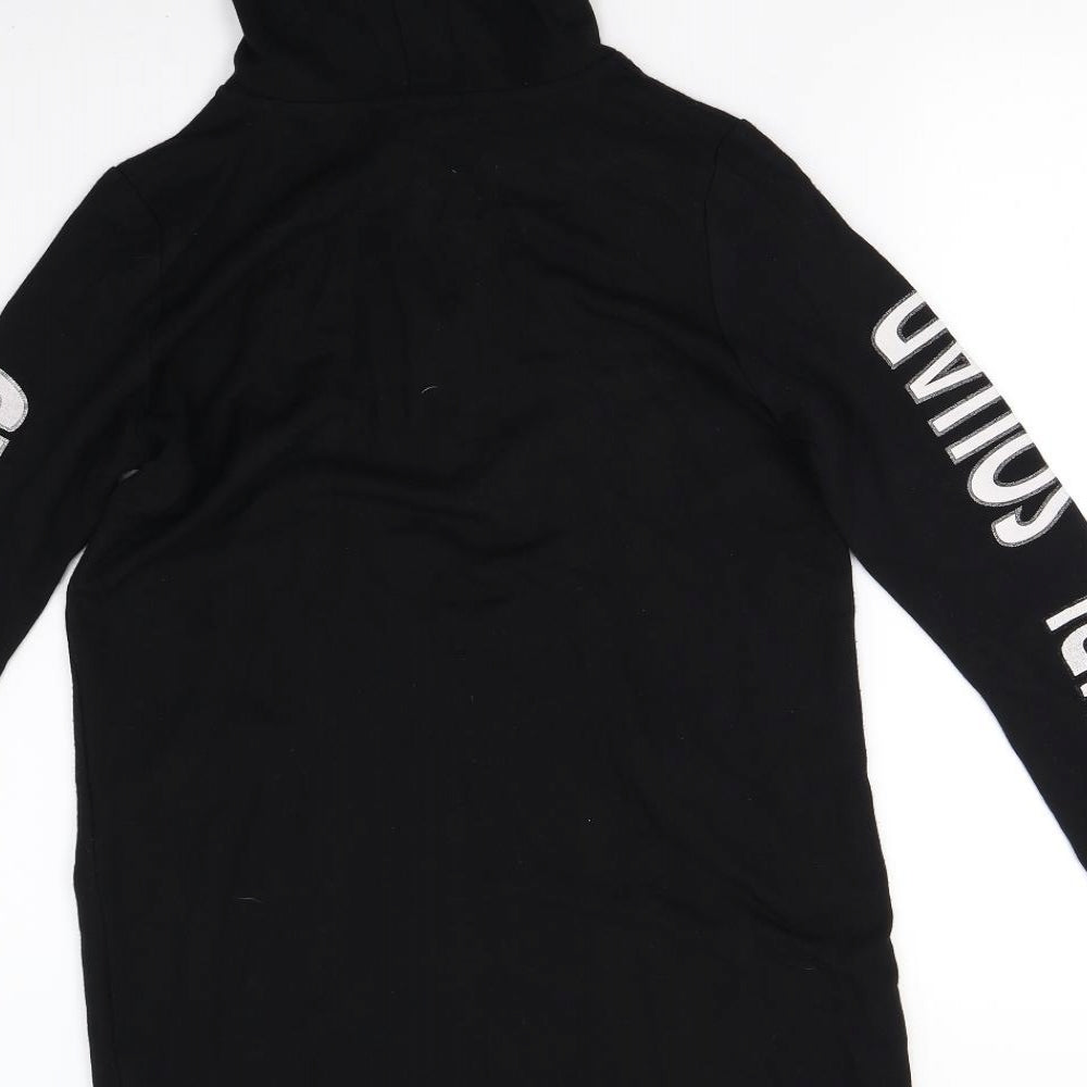 Select Womens Black   Henley Hoodie Size 12