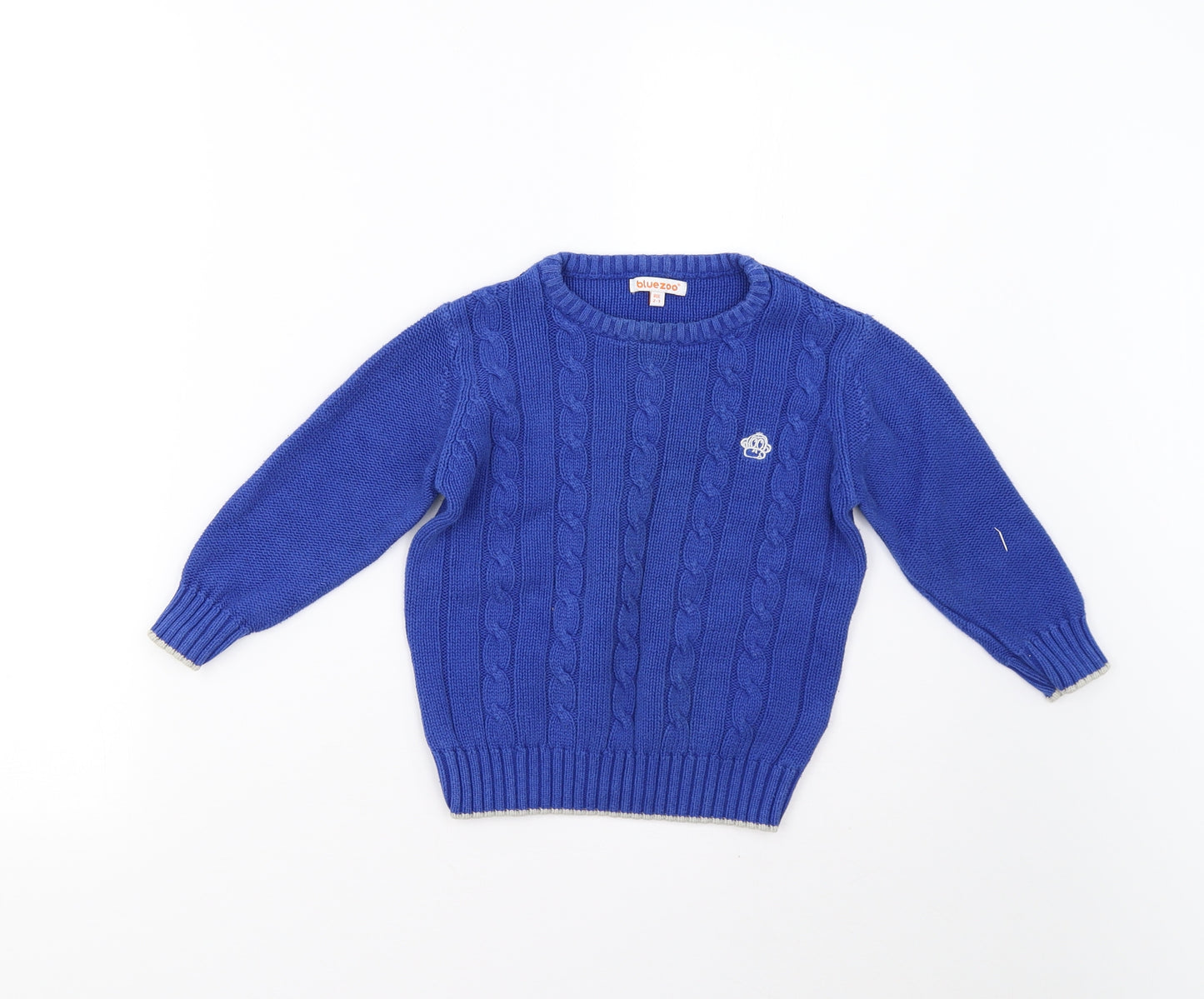 Blue Zoo  Boys Blue  Knit Pullover Jumper Size 2-3 Years