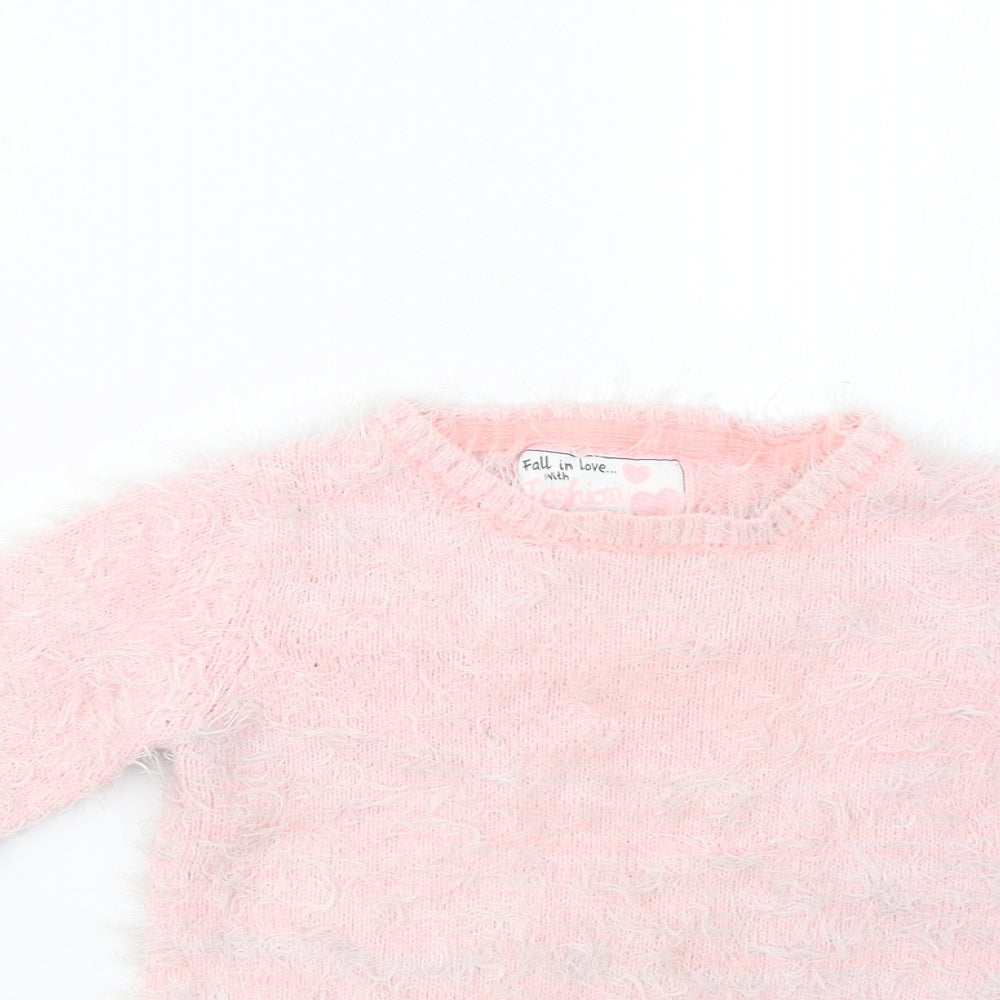 Primark Girls Pink  Knit Pullover Jumper Size 2-3 Years
