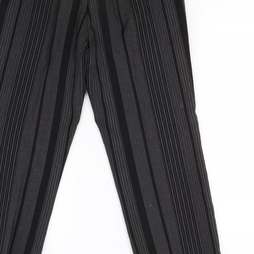 Preworn Womens Black Striped  Trousers  Size 14 L26 in - Short