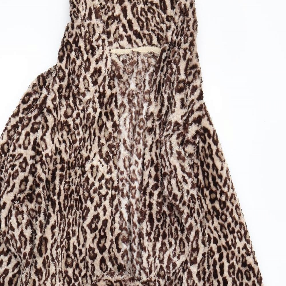 NEXT Womens Brown Animal Print Fleece  Gown Size S