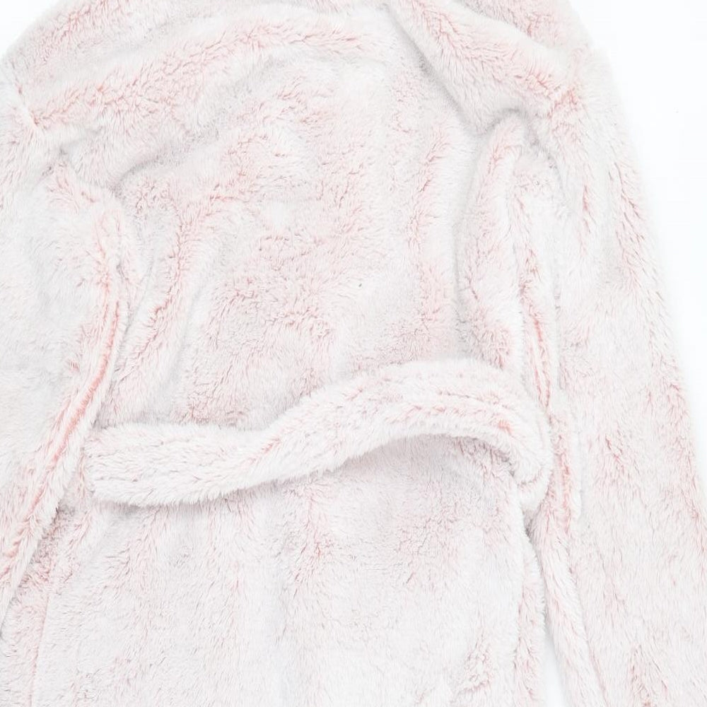 M&S Womens Pink Solid Fleece  Gown Size S
