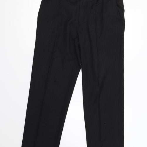 Dehavilland Mens Black Striped  Trousers  Size 34 L30 in