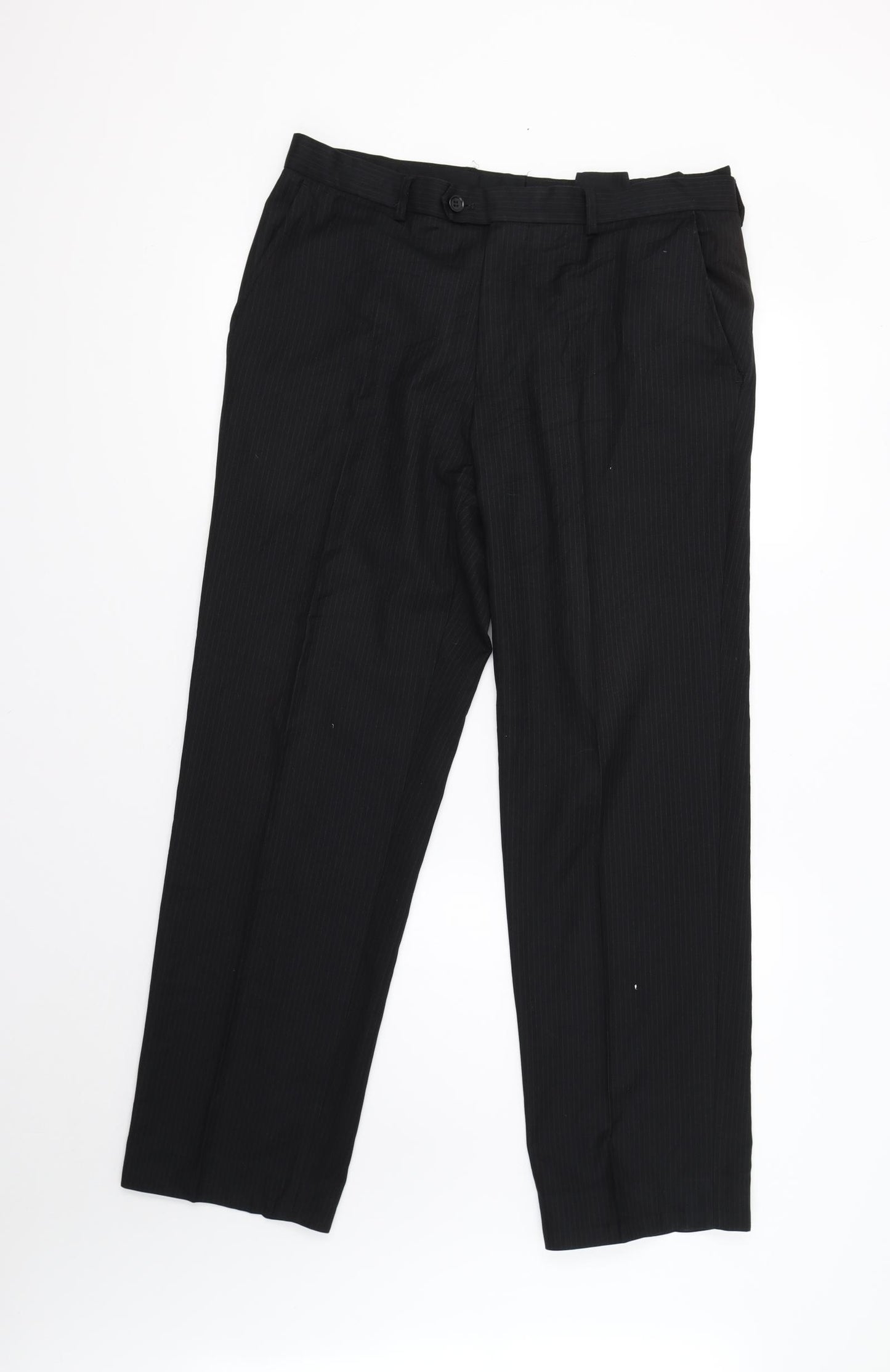 Dehavilland Mens Black Striped  Trousers  Size 34 L30 in