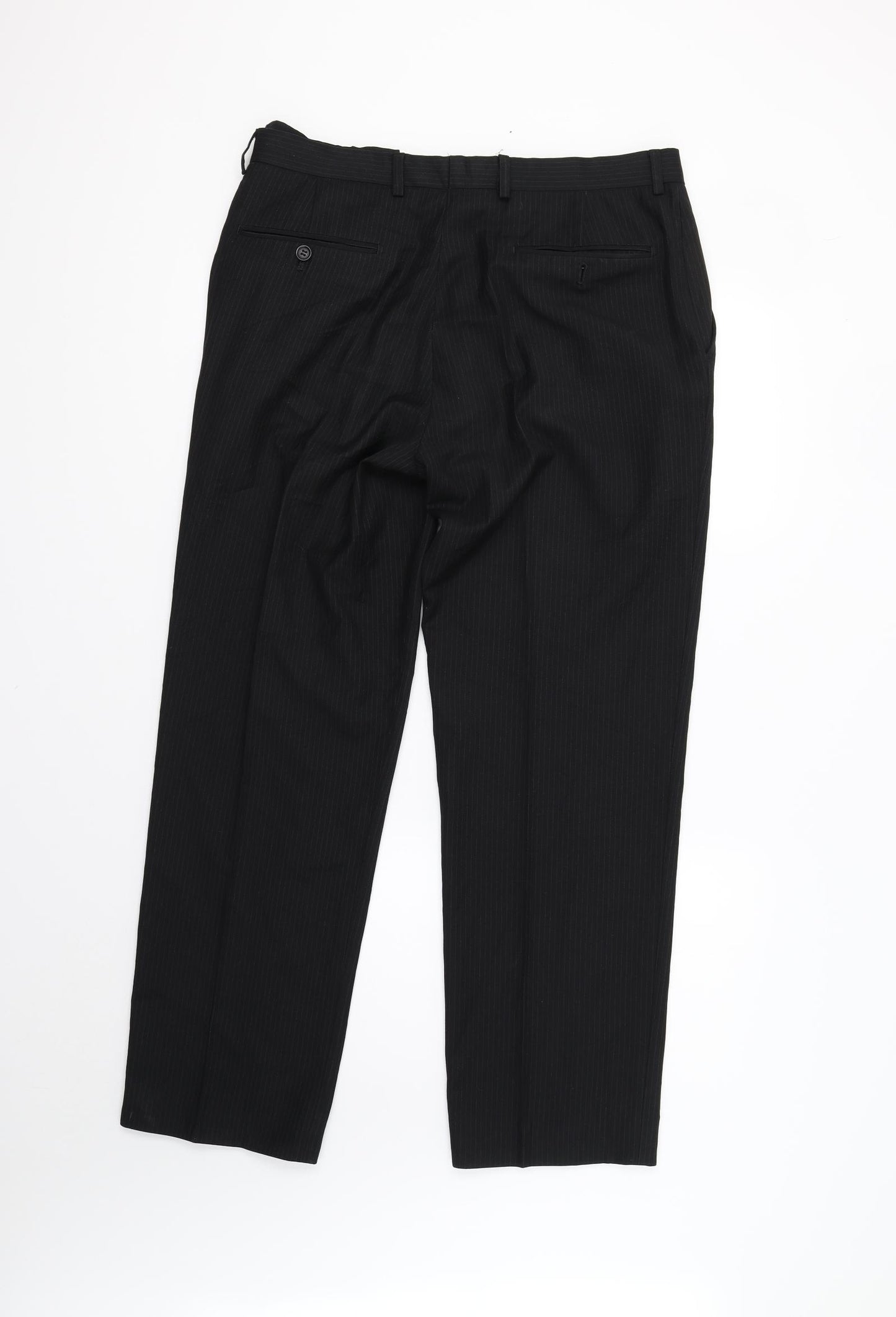 Dehavilland Mens Black Striped  Trousers  Size 34 L30 in