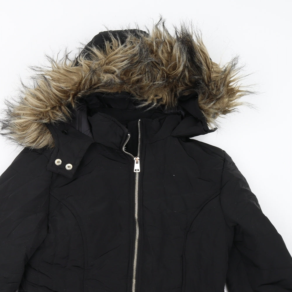 New Look 915 Girls Black   Overcoat Coat Size 12-13 Years